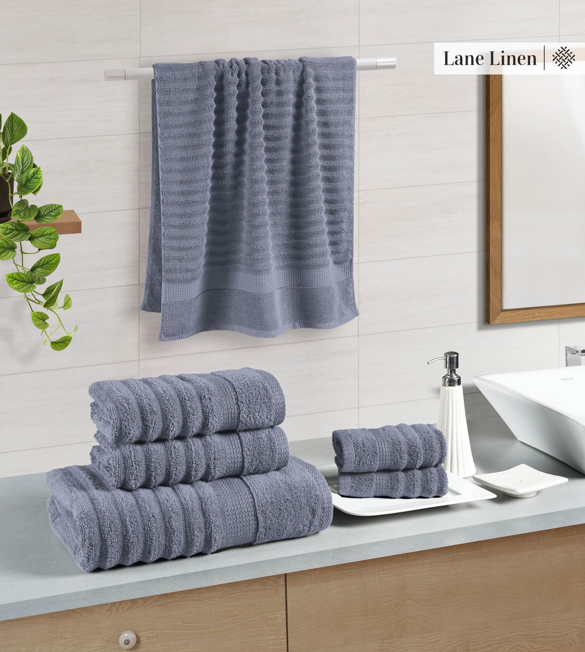 LANE LINEN close-up of terry texture showing plush absorbent loops