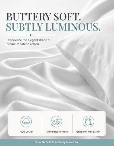 LANE LINEN close-up of sateen weave highlighting silky texture and breathable cotton