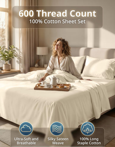 LANE LINEN close-up of sateen weave displaying smooth texture and breathable comfort