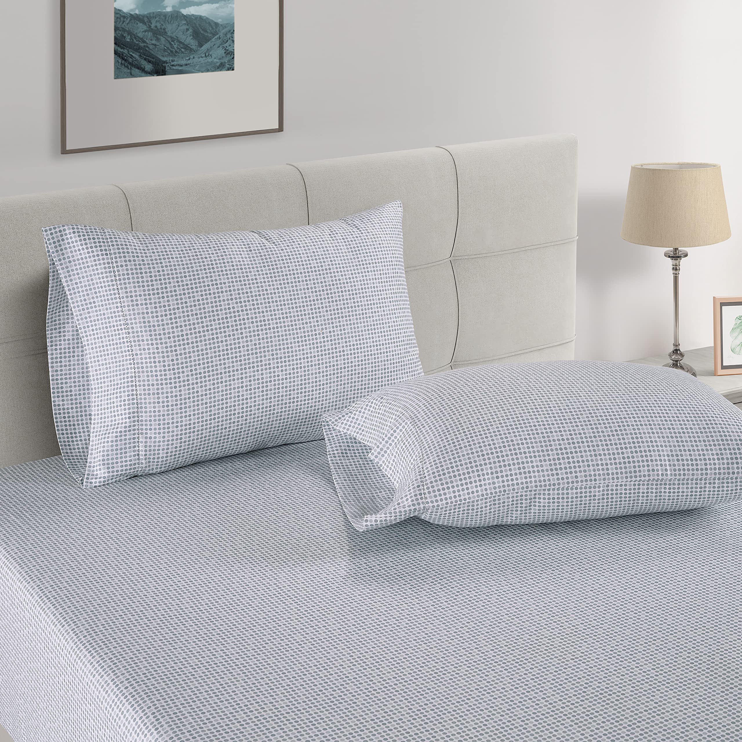 LANE LINEN fitted sheet corner with 15 inch pocket elastic securing a deep mattress for snug fit
