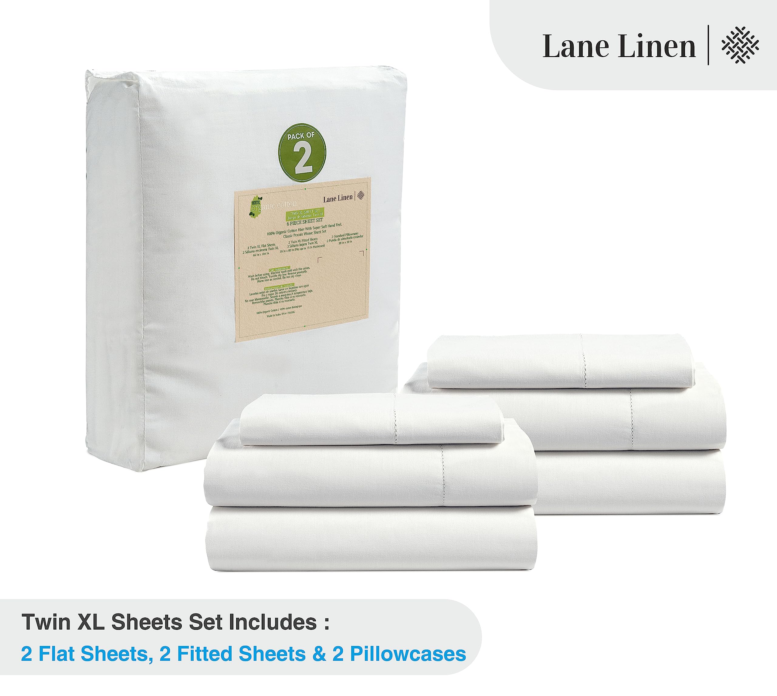 LANE LINEN fitted sheet deep pocket close-up for secure mattress fit