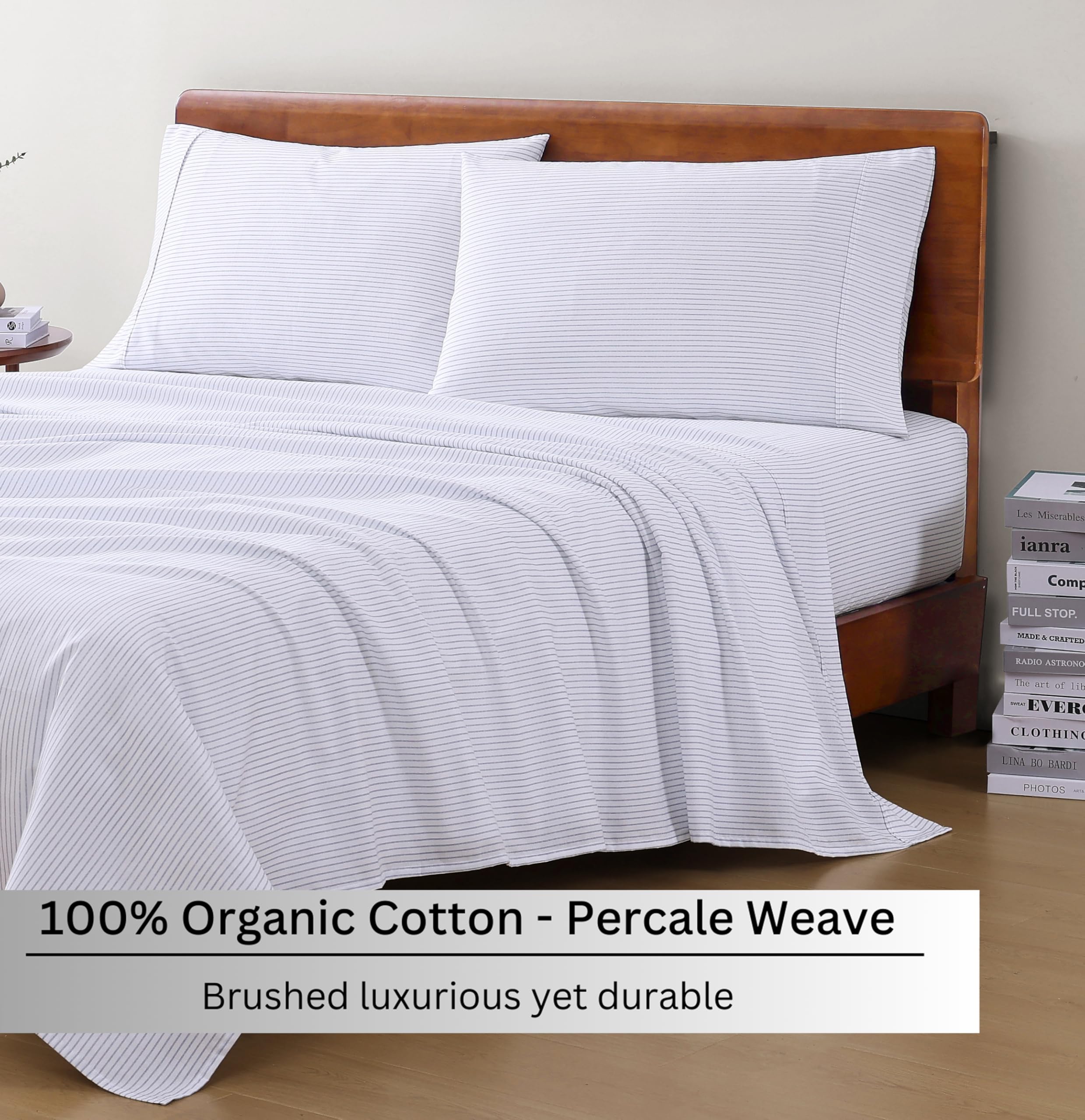 lane linen fitted sheet deep-pocket detail demonstrating snug mattress fit