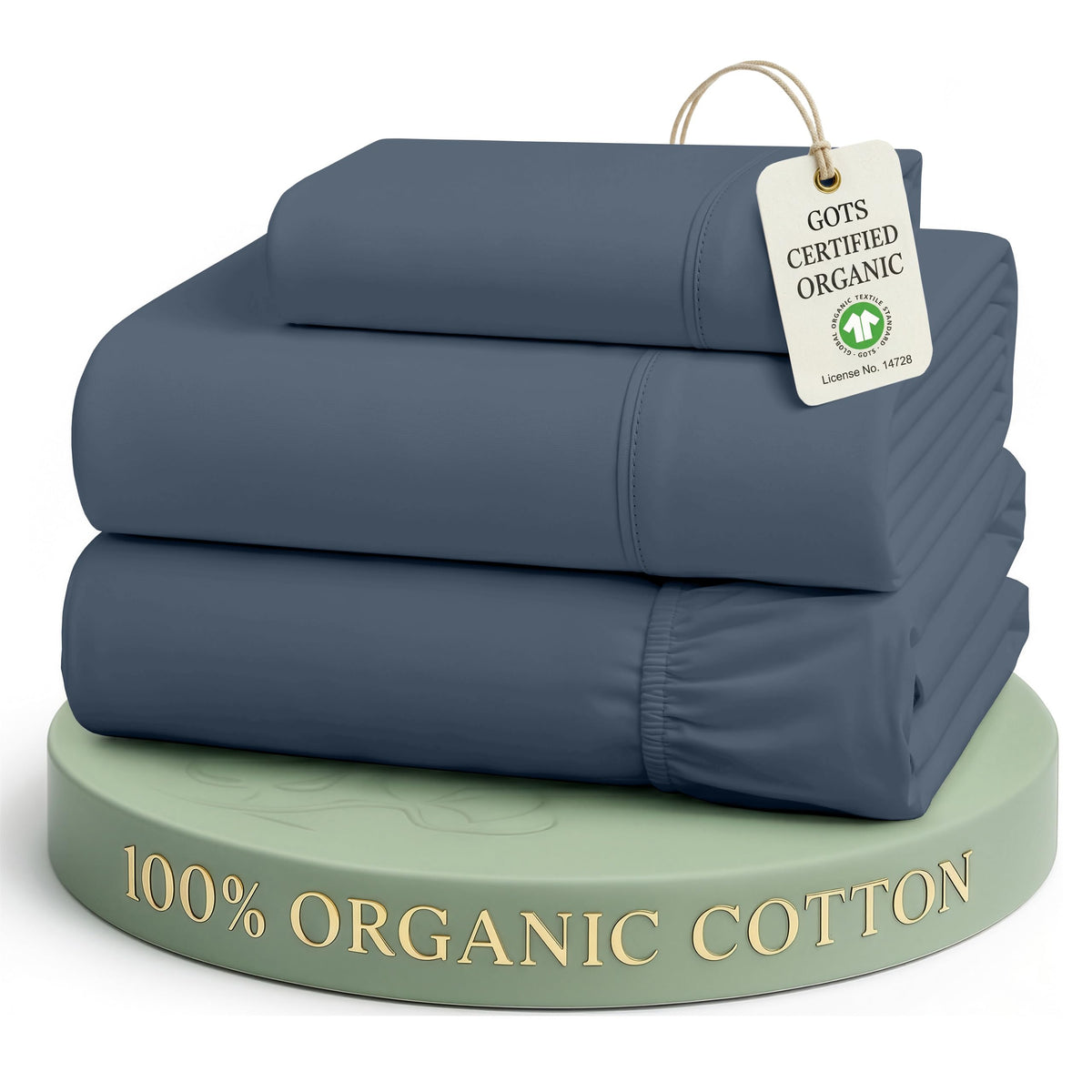 LANE LINEN front packaging in Estate Blue showing set components and brand