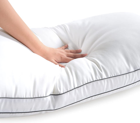 LANE LINEN pillows fully expanded after unboxing showing restored loft quickly