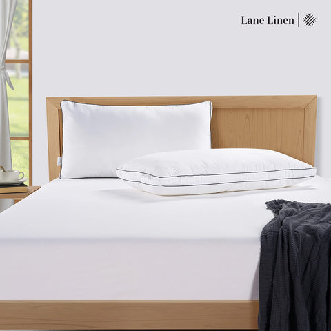 LANE LINEN microfiber cover close-up showing soft texture and breathable weave benefit