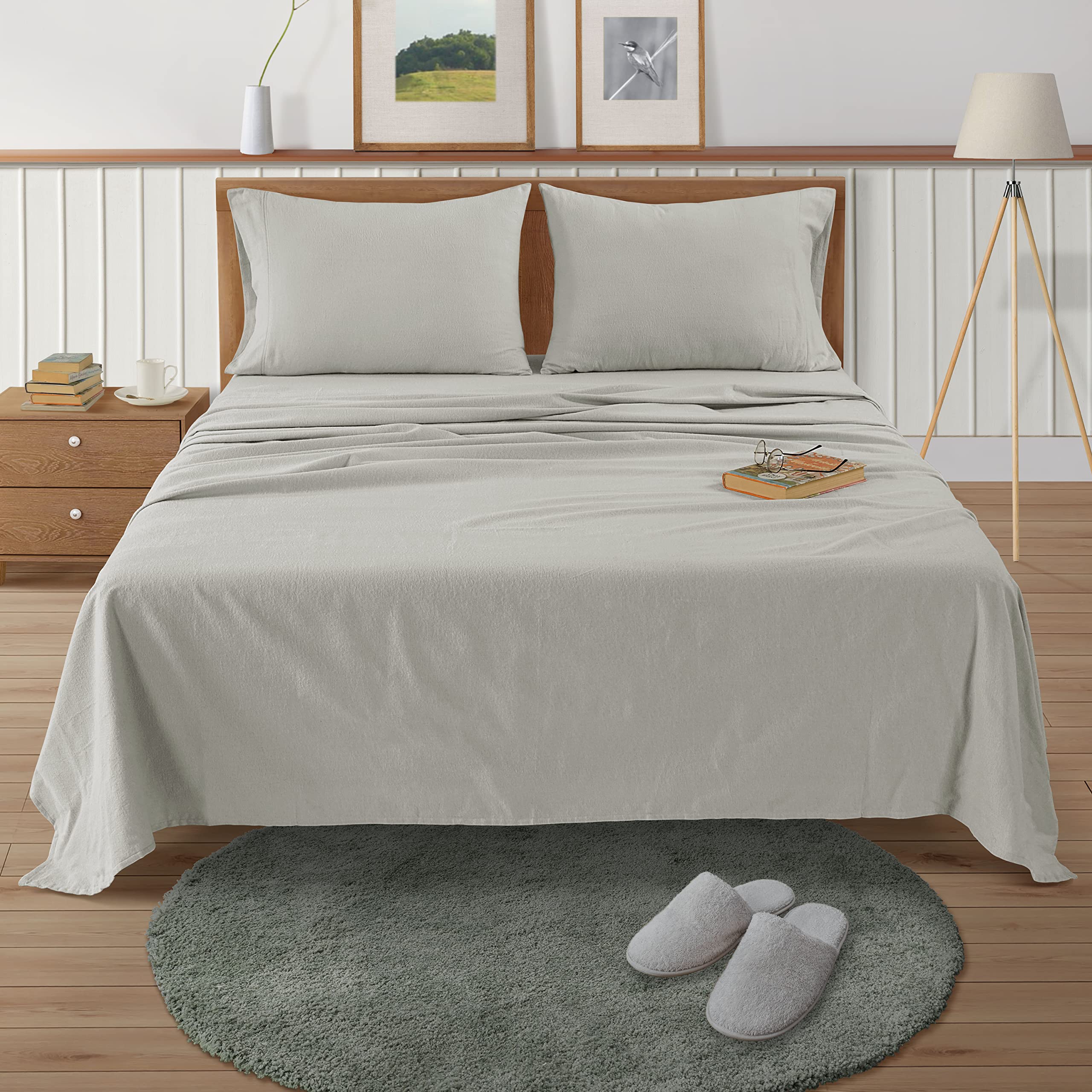 LANE LINEN fitted sheet deep 15-inch pocket fitting mattress snugly