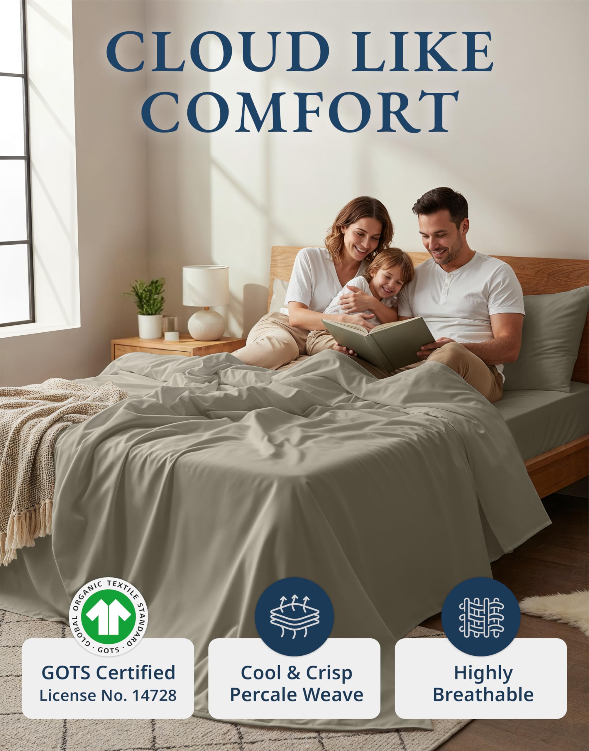 LANE LINEN fitted sheet deep pocket detail showing secure fit benefit