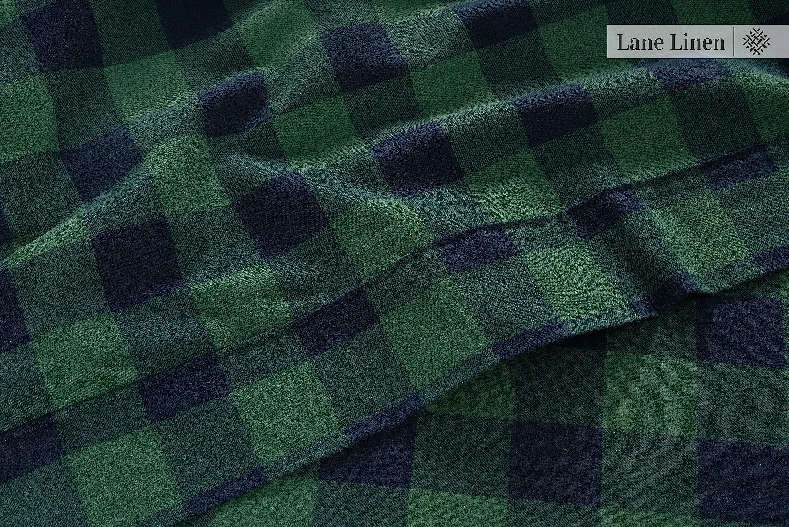 LANE LINEN flat sheet and pillowcase display illustrating pattern and size accuracy
