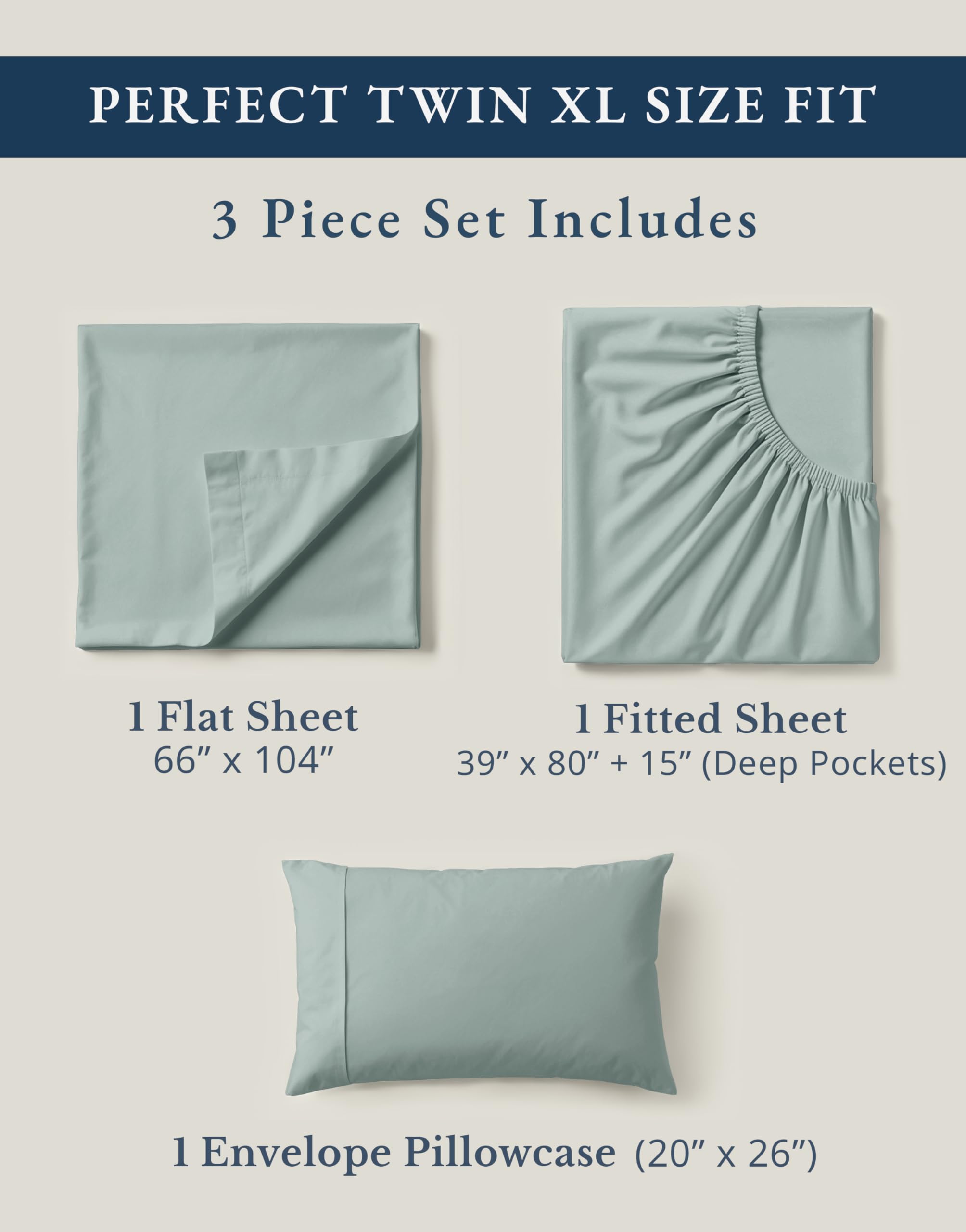 LANE LINEN flat sheet draped on bed in French Blue for crisp hotel-style look