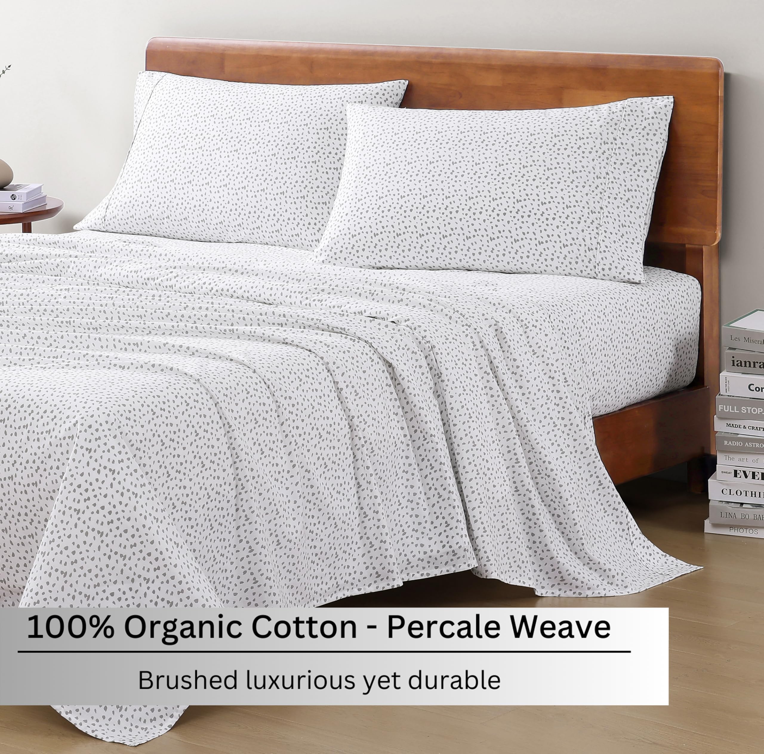 LANE LINEN full flat sheet spread across bed showing generous coverage