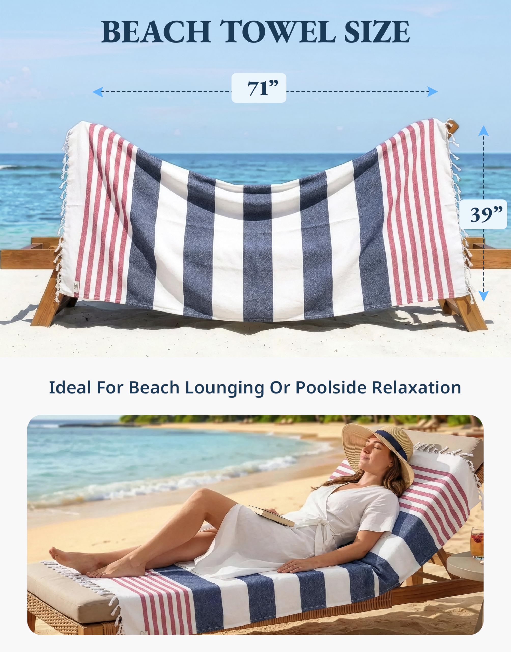 LANE LINEN towels folded compactly for travel, ideal for packing light