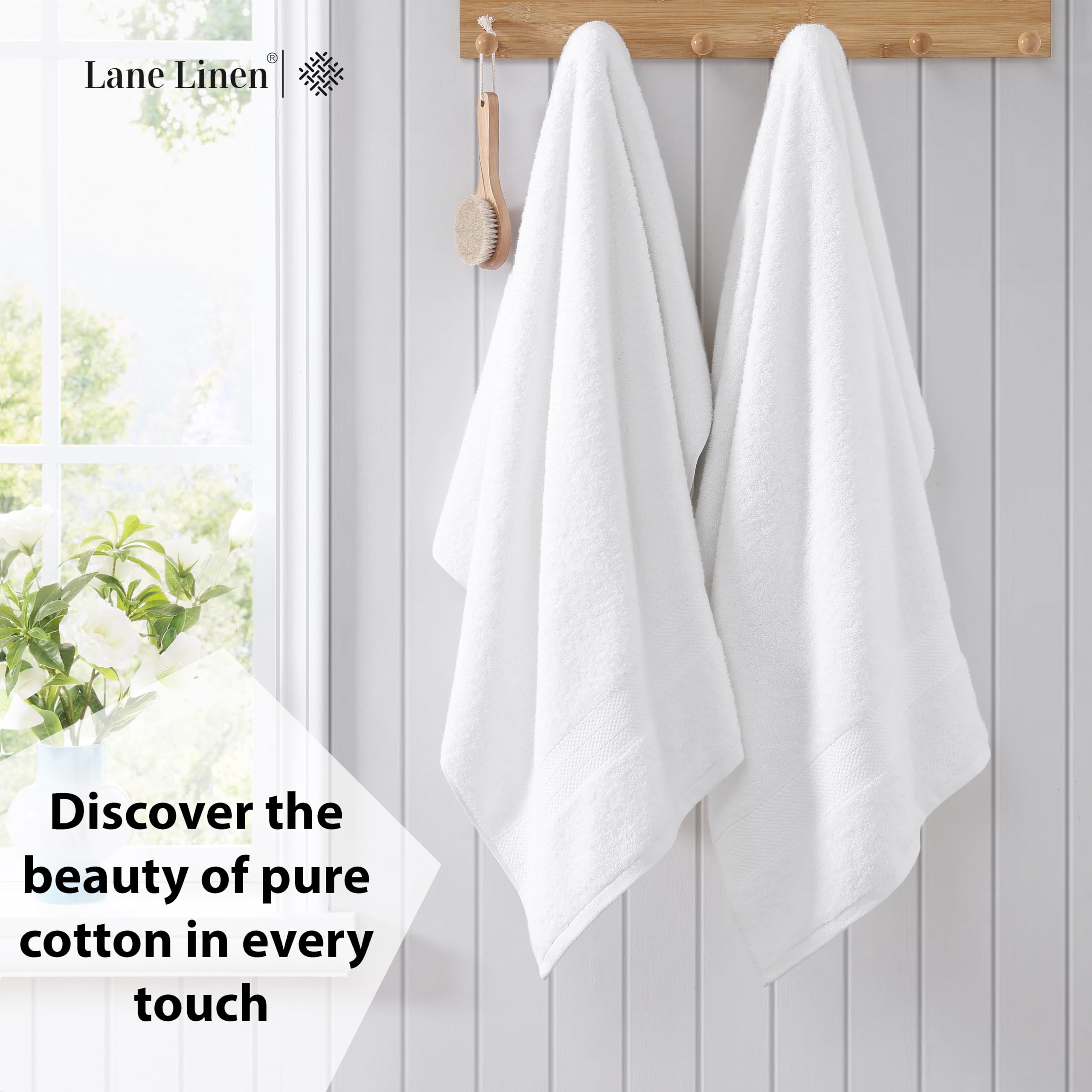 Lane Linen folded stack on shelf showing neat storage and style