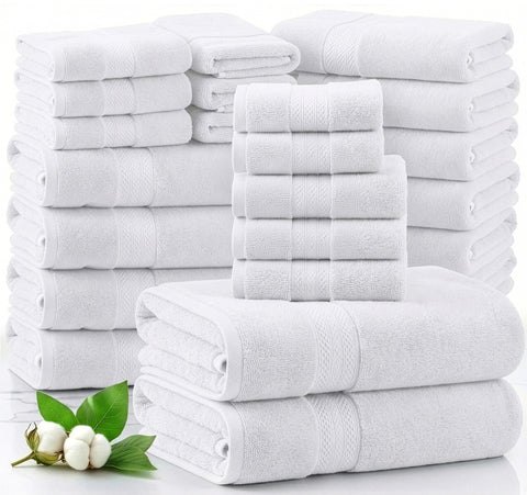 LANE LINEN folded stack showing tidy presentation and quick bathroom refresh