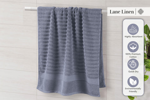 LANE LINEN folded stack with size comparison showing complete set