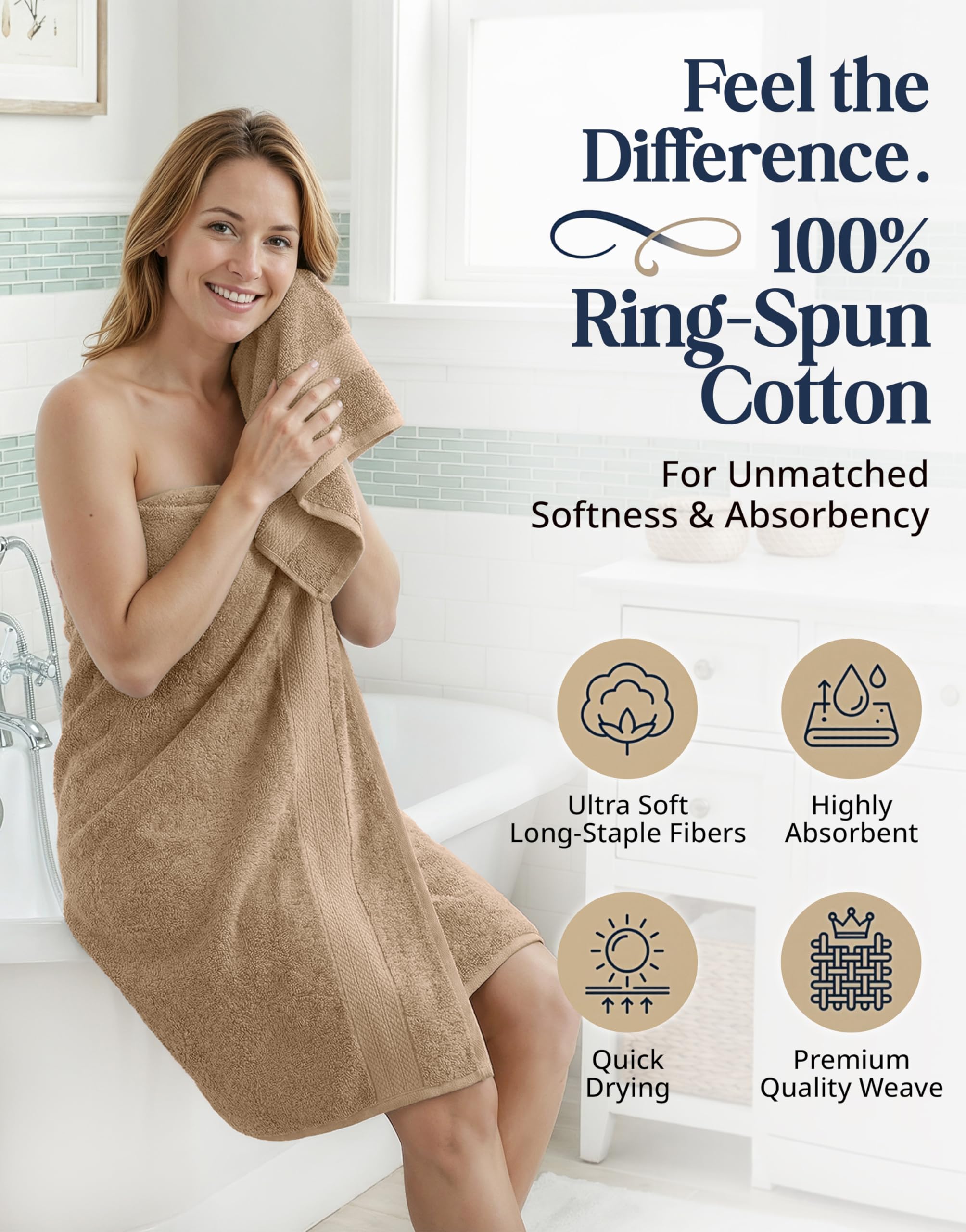 LANE LINEN neatly folded stack highlighting softness and coordinated look