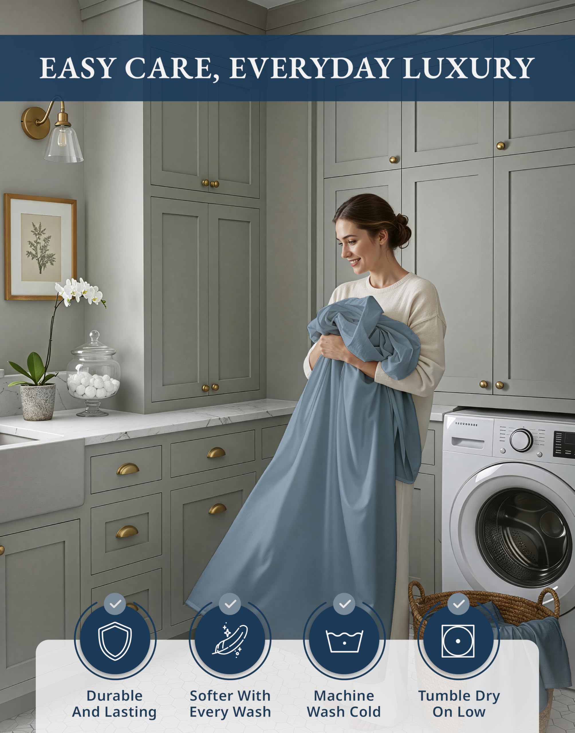 LANE LINEN reusable fabric bag for neat storage and gift-ready presentation