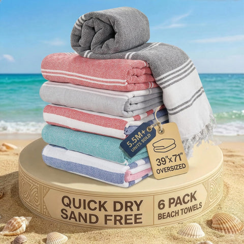 LANE LINEN folded set in packaging showing compact travel benefit