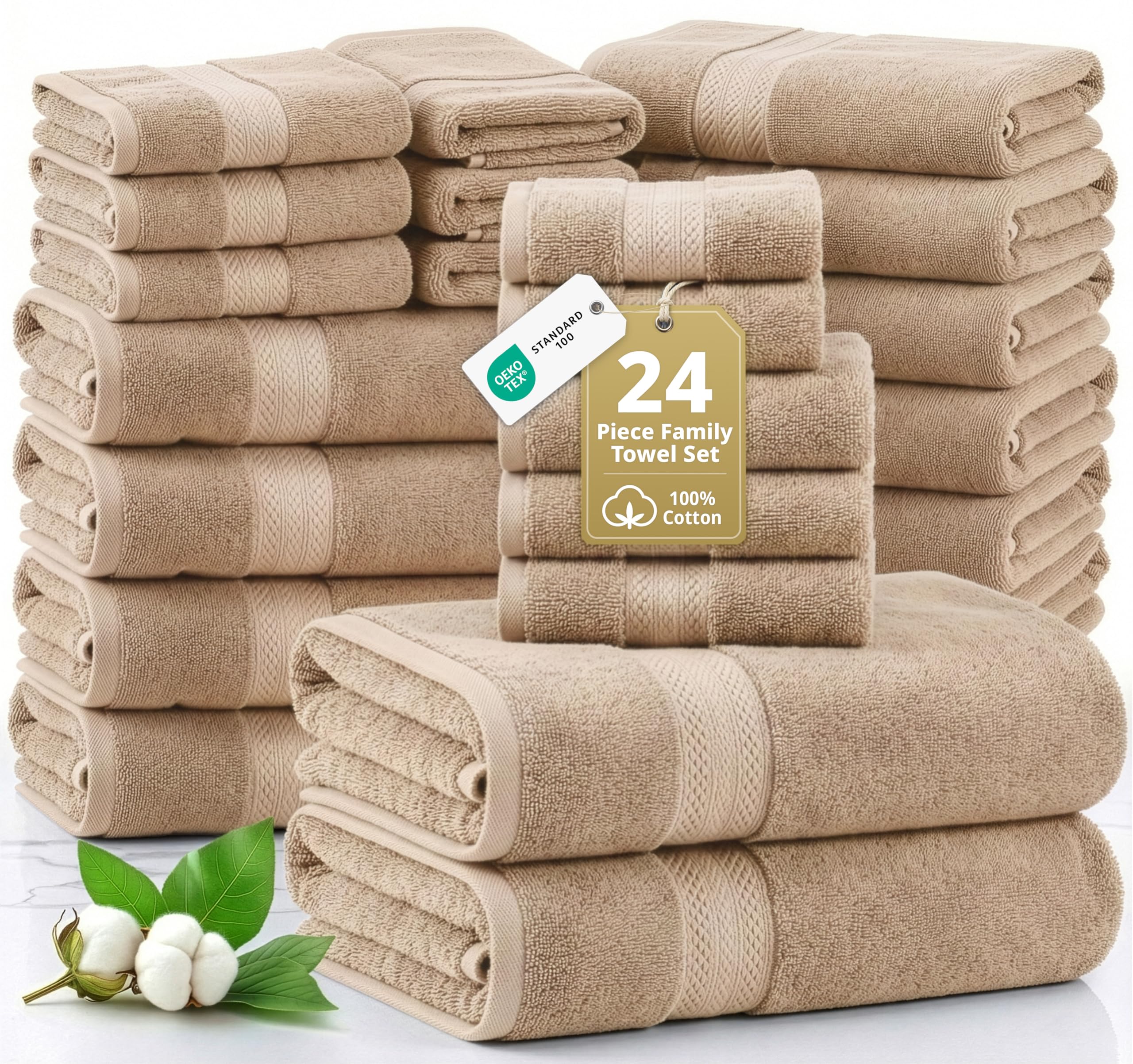 LANE LINEN front packaging showing beige set and benefit of full set
