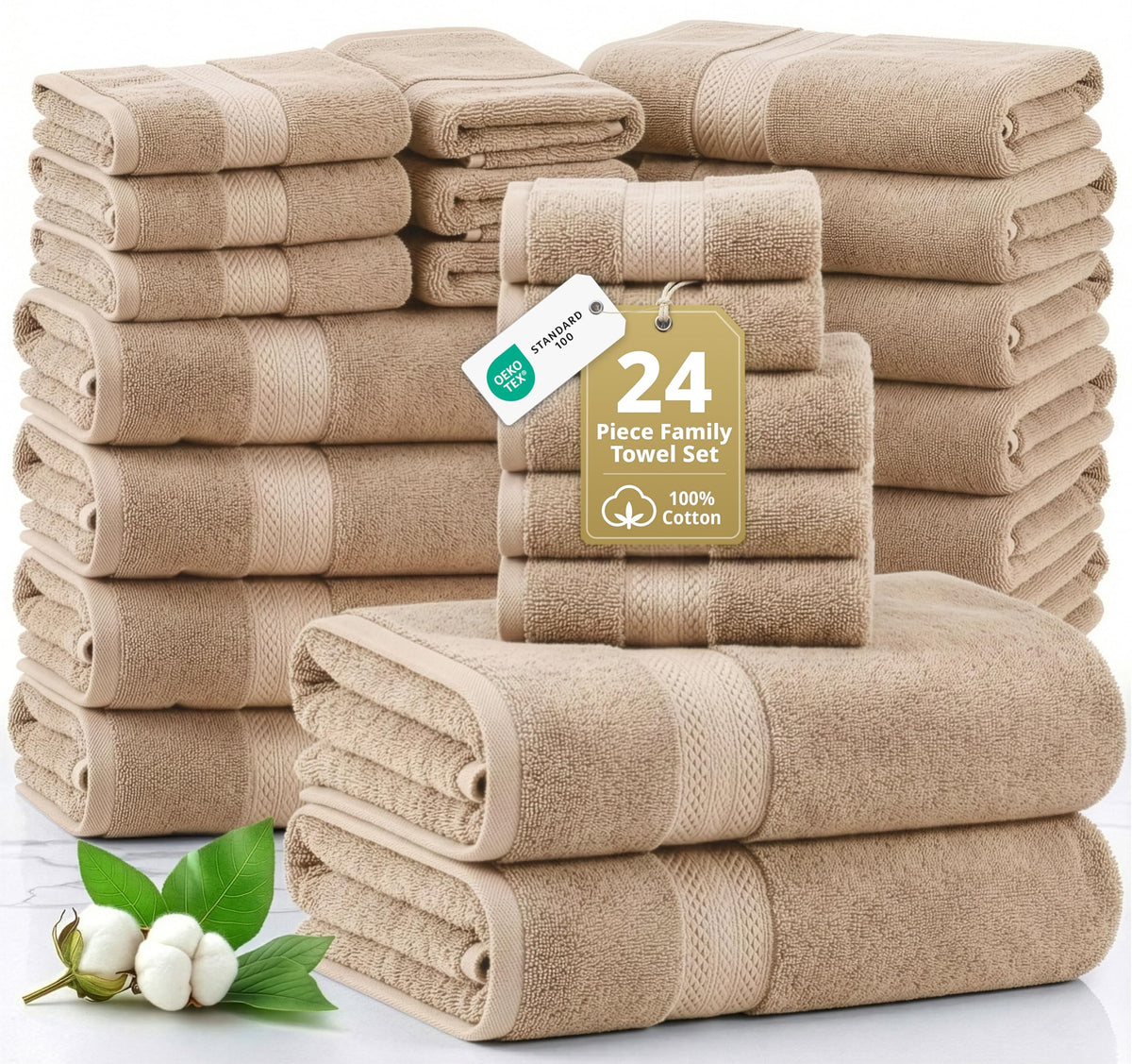 LANE LINEN front packaging showing beige set and benefit of full set