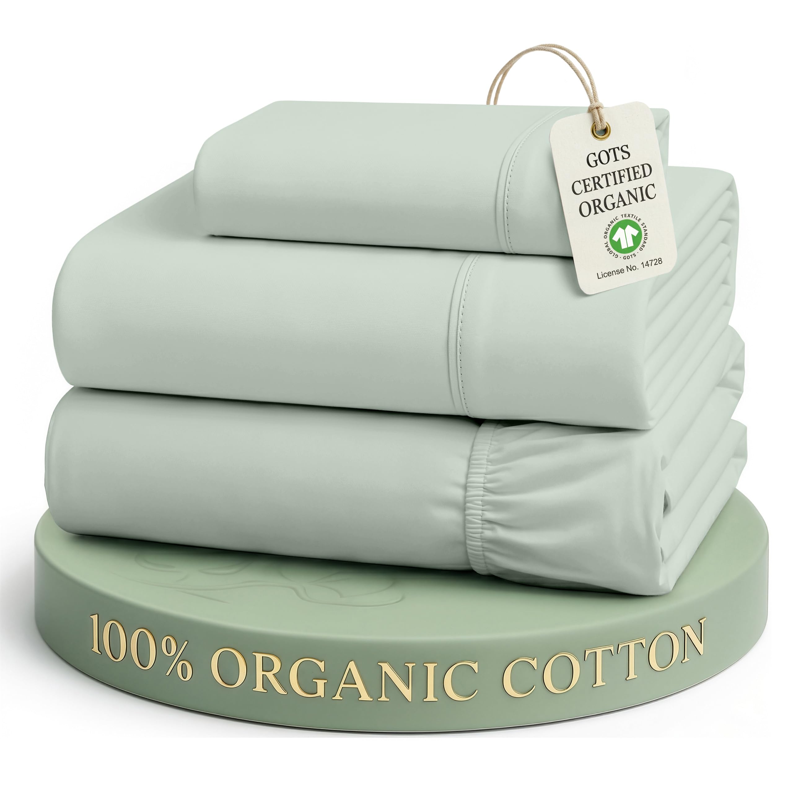 LANE LINEN front packaging in cool blue showing set and reusable bag benefit