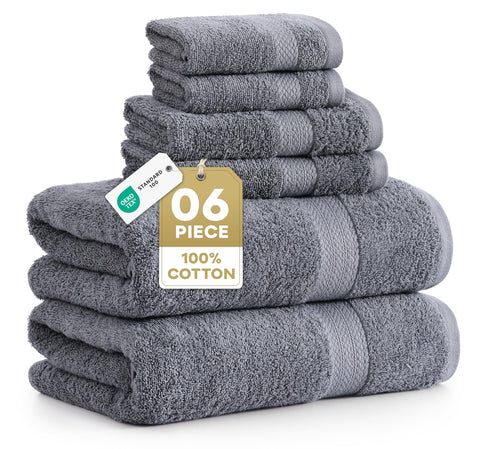 LANE LINEN front packaging showing cool grey towels and neat presentation, highlights value