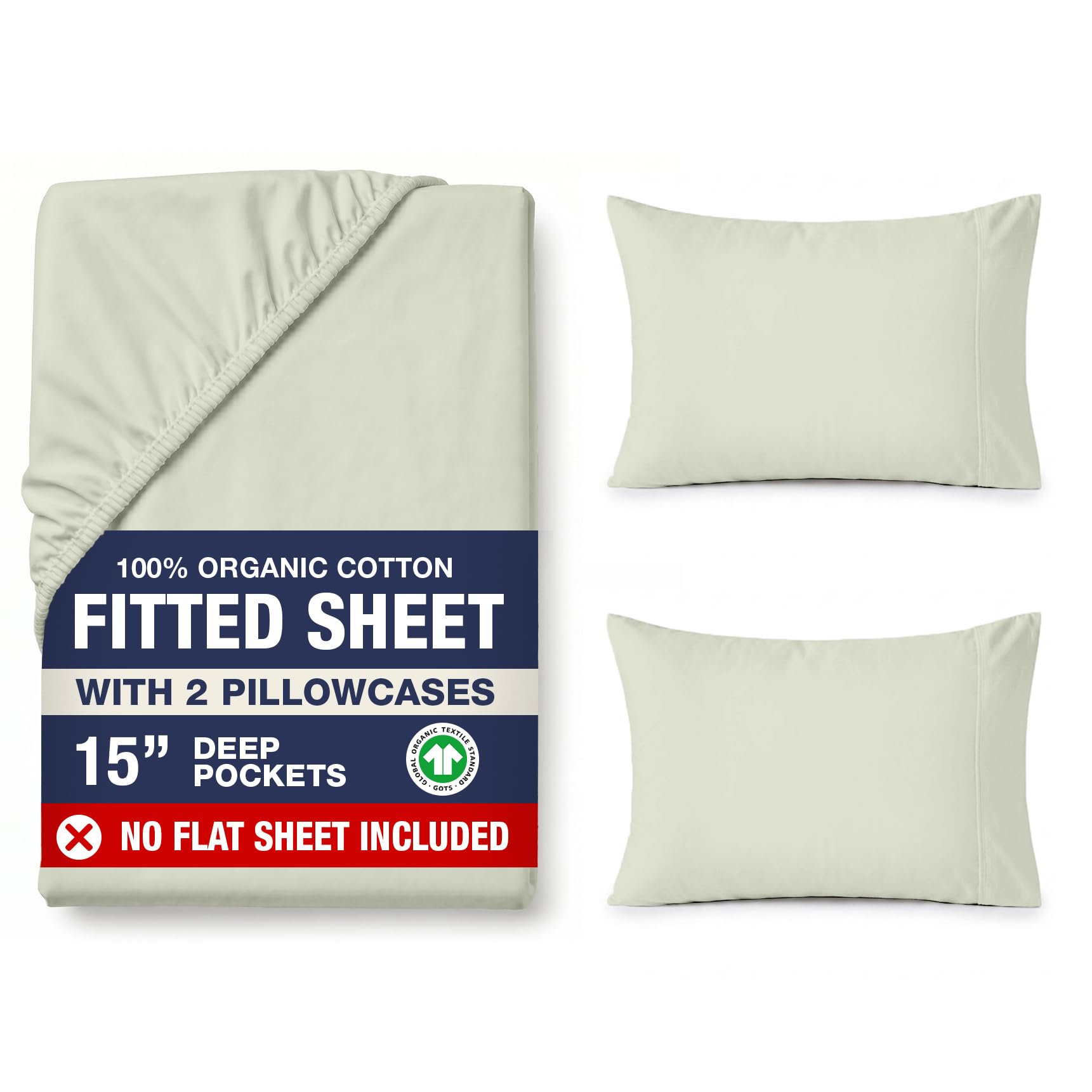 LANE LINEN front view of folded mineral sheet set showing clean packaging and result