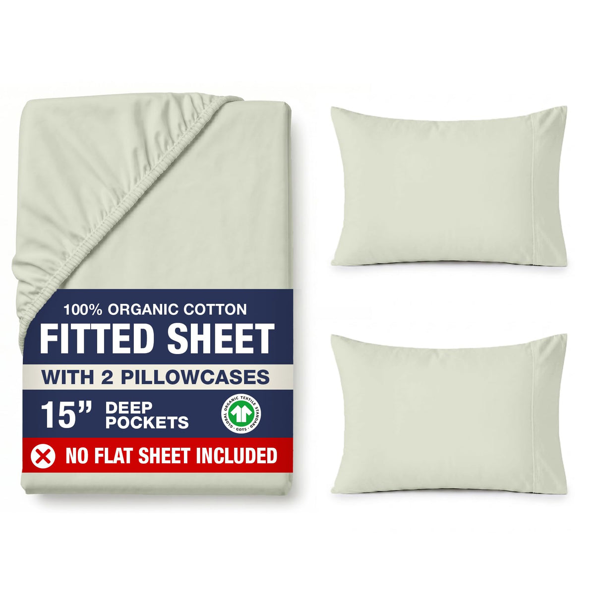 LANE LINEN front view of folded mineral sheet set showing clean packaging and result