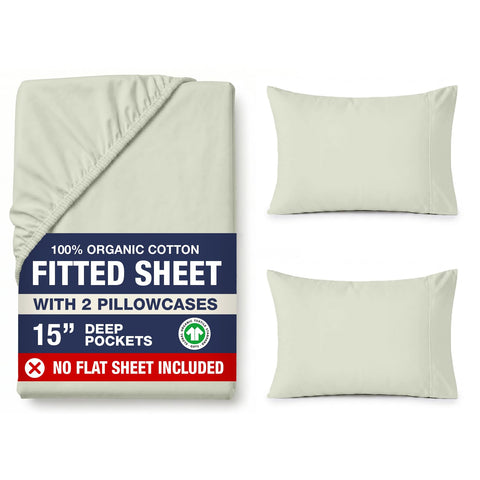 LANE LINEN front view of folded mineral sheet set showing clean packaging and result