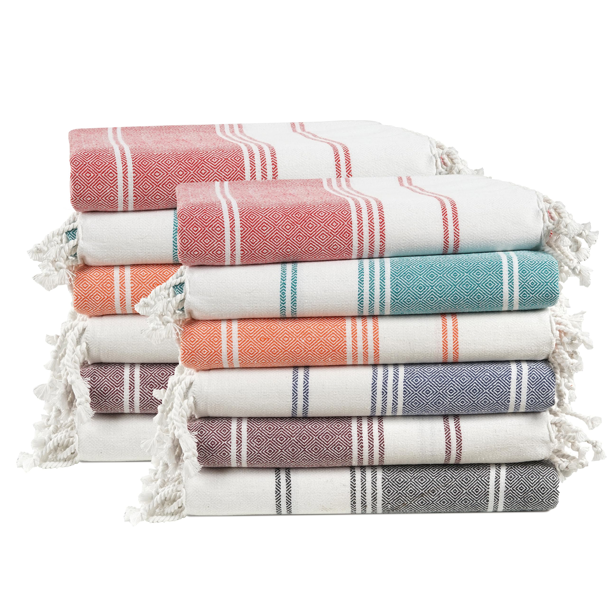 LANE LINEN front view of towel pack showing oversized size and color