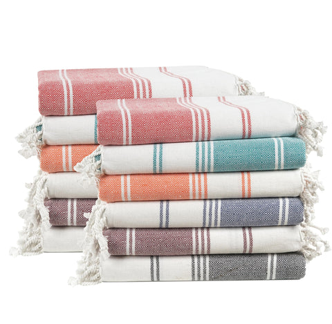 LANE LINEN front view of towel pack showing oversized size and color