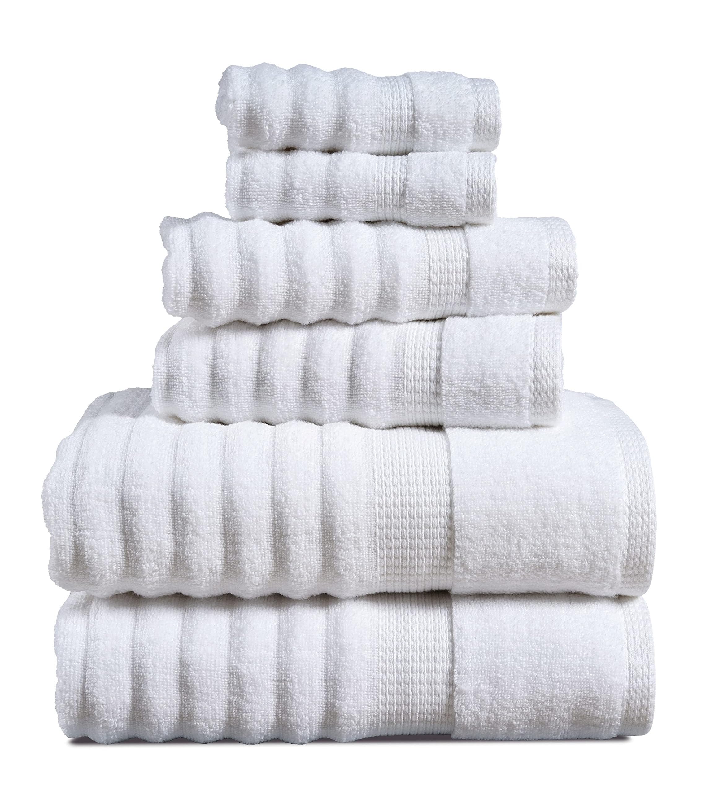 LANE LINEN front packaging of white towel set showing neat fold and value