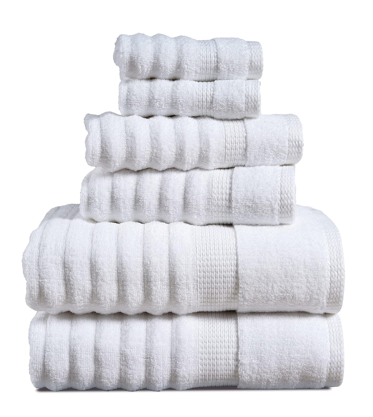 LANE LINEN front packaging of white towel set showing neat fold and value