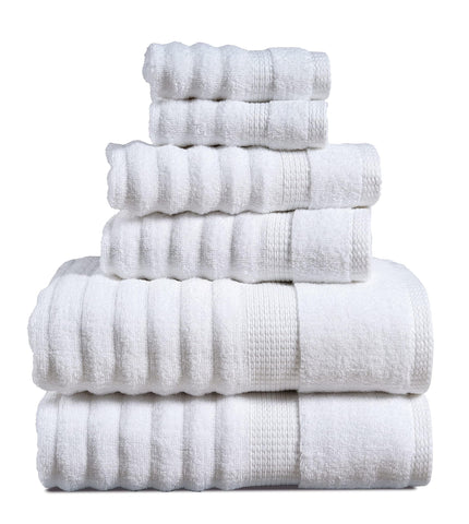 LANE LINEN front packaging of white towel set showing neat fold and value