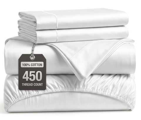 LANE LINEN front packaging showing white king sheet set and reusable bag for gifting