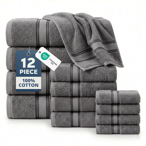 LANE LINEN front packaging showing complete 12-piece set benefit of full bathroom kit