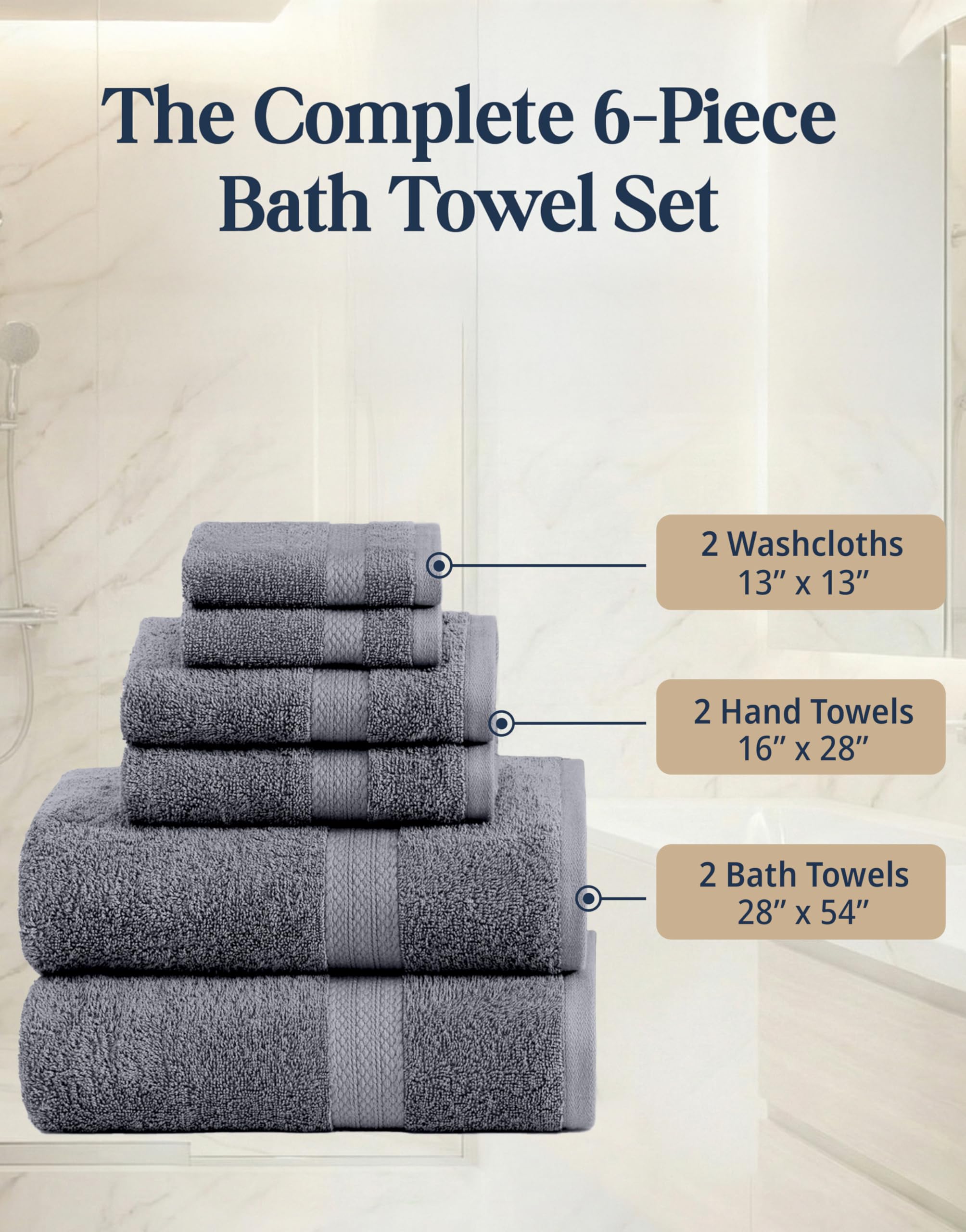 LANE LINEN hand towel draped on sink, shows quick-dry convenience and neat appearance