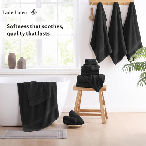LANE LINEN hand towel by sink demonstrating convenient drying