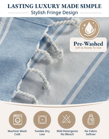 LANE LINEN towel hanging outdoors to dry illustrating fast-dry convenience