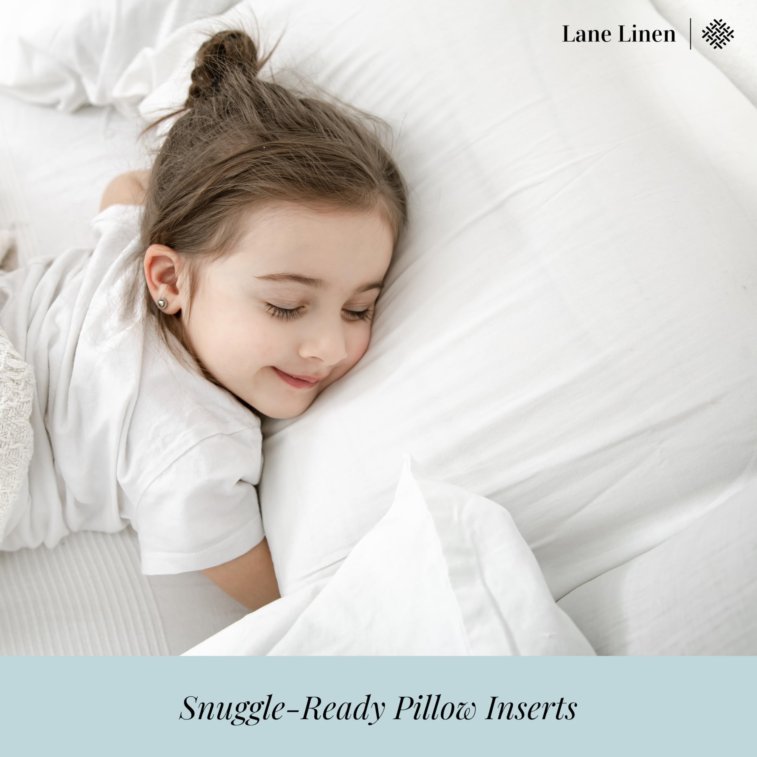 LANE LINEN product label showing OEKO-TEX badge and safety-tested fabric benefit