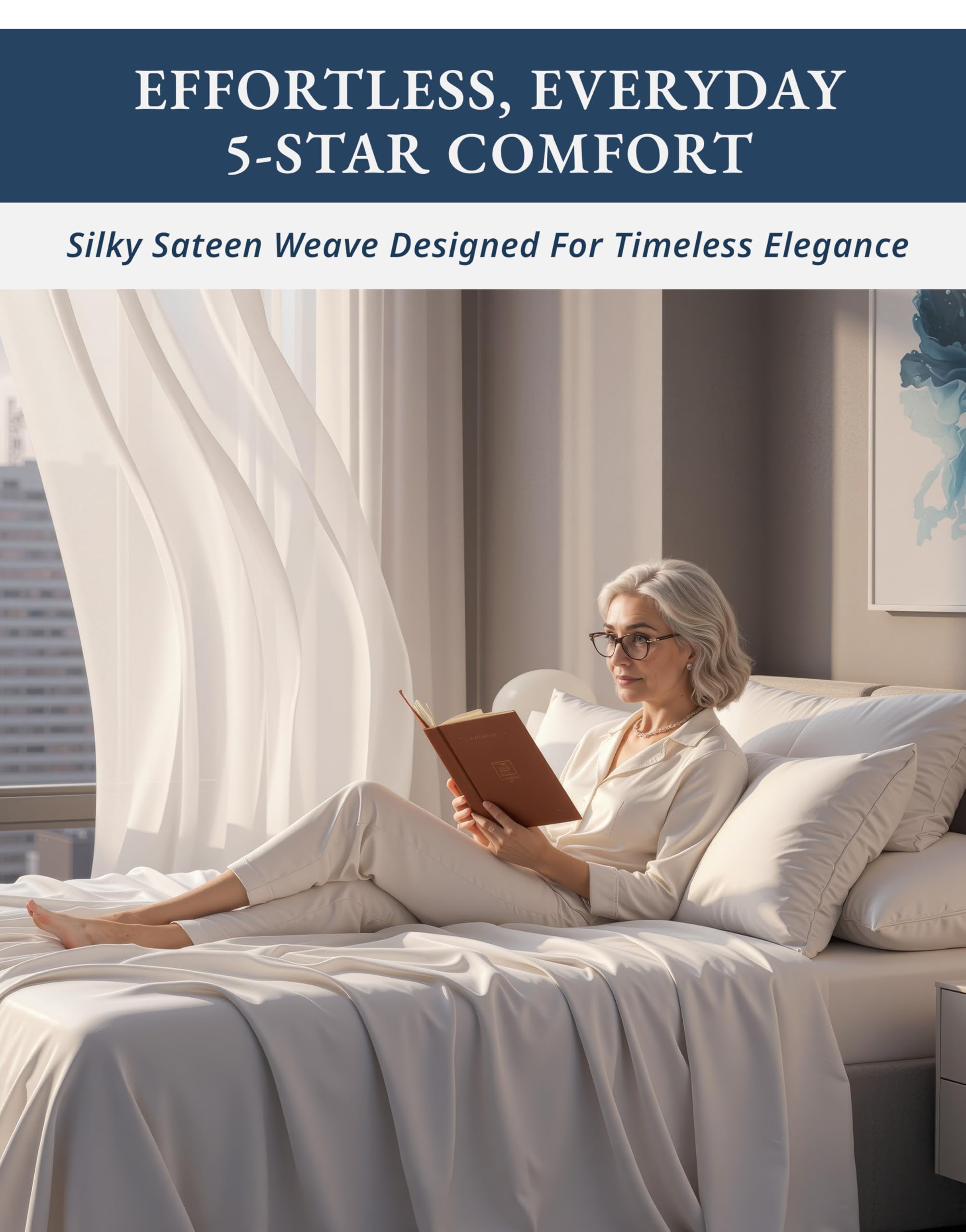 Lane Linen sheets dressed on a made bed conveying polished hotel-like look for bedroom styling