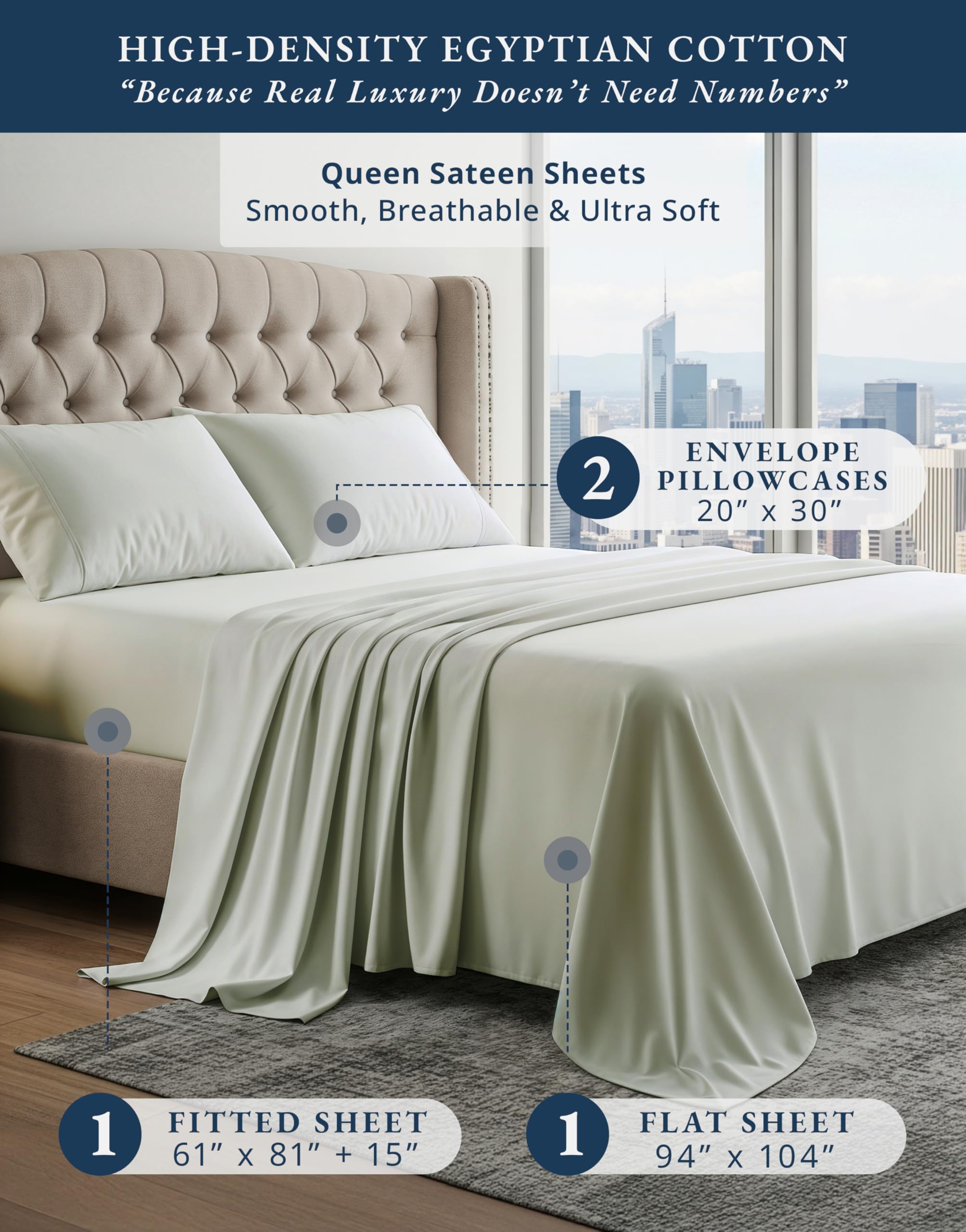 LANE LINEN fitted sheet deep pocket close-up showing secure fit and durability