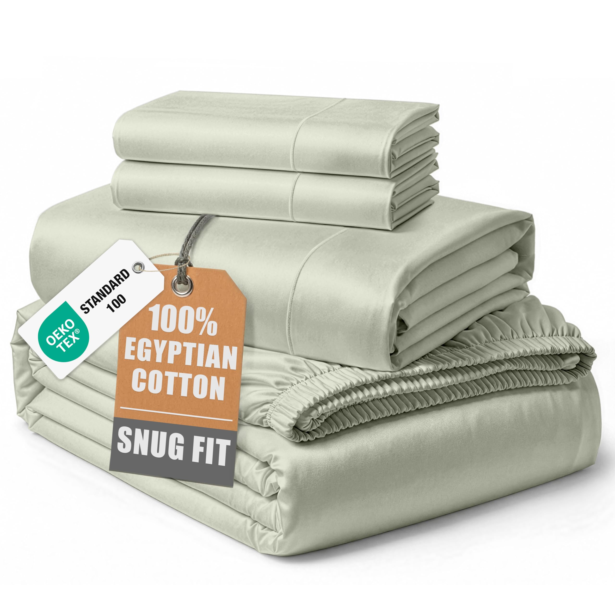 LANE LINEN front packaging showing Mineral queen sheet set and benefits