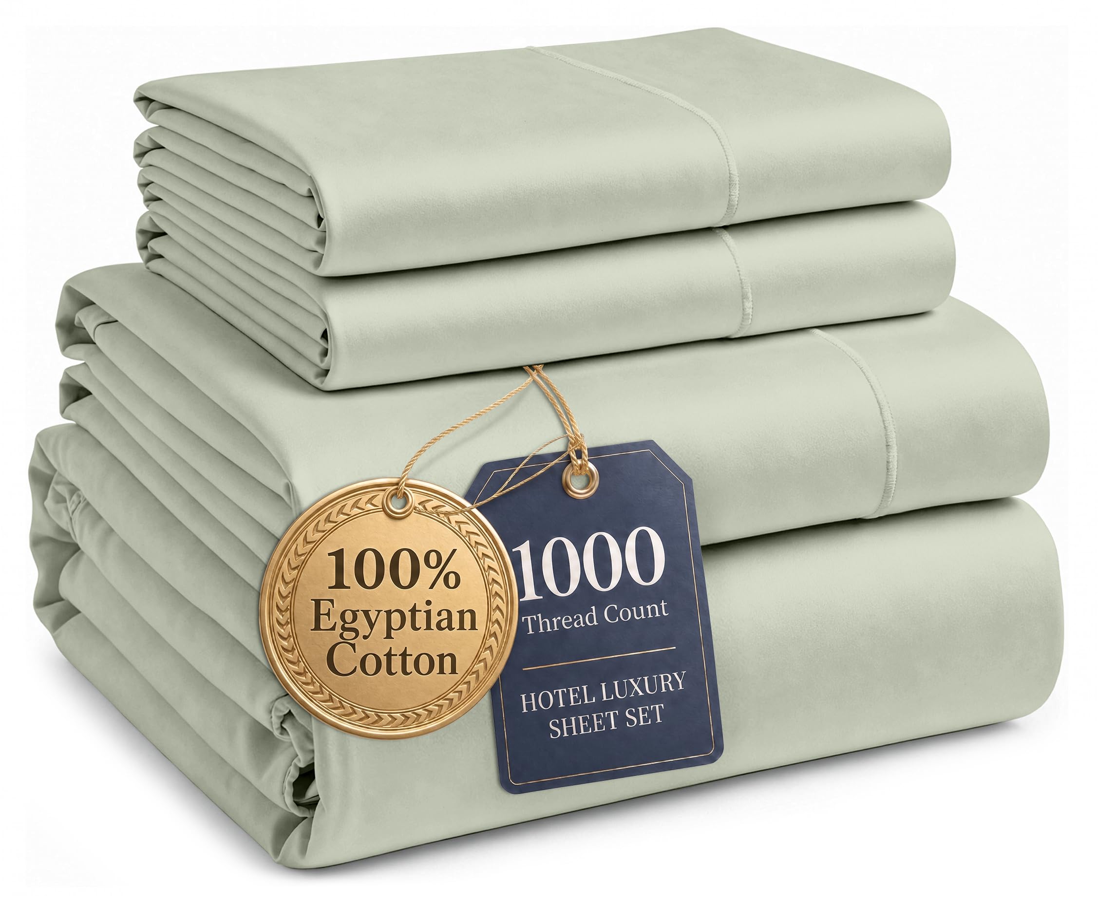 LANE LINEN front packaging showing Mineral queen set and reusable bag, highlights value