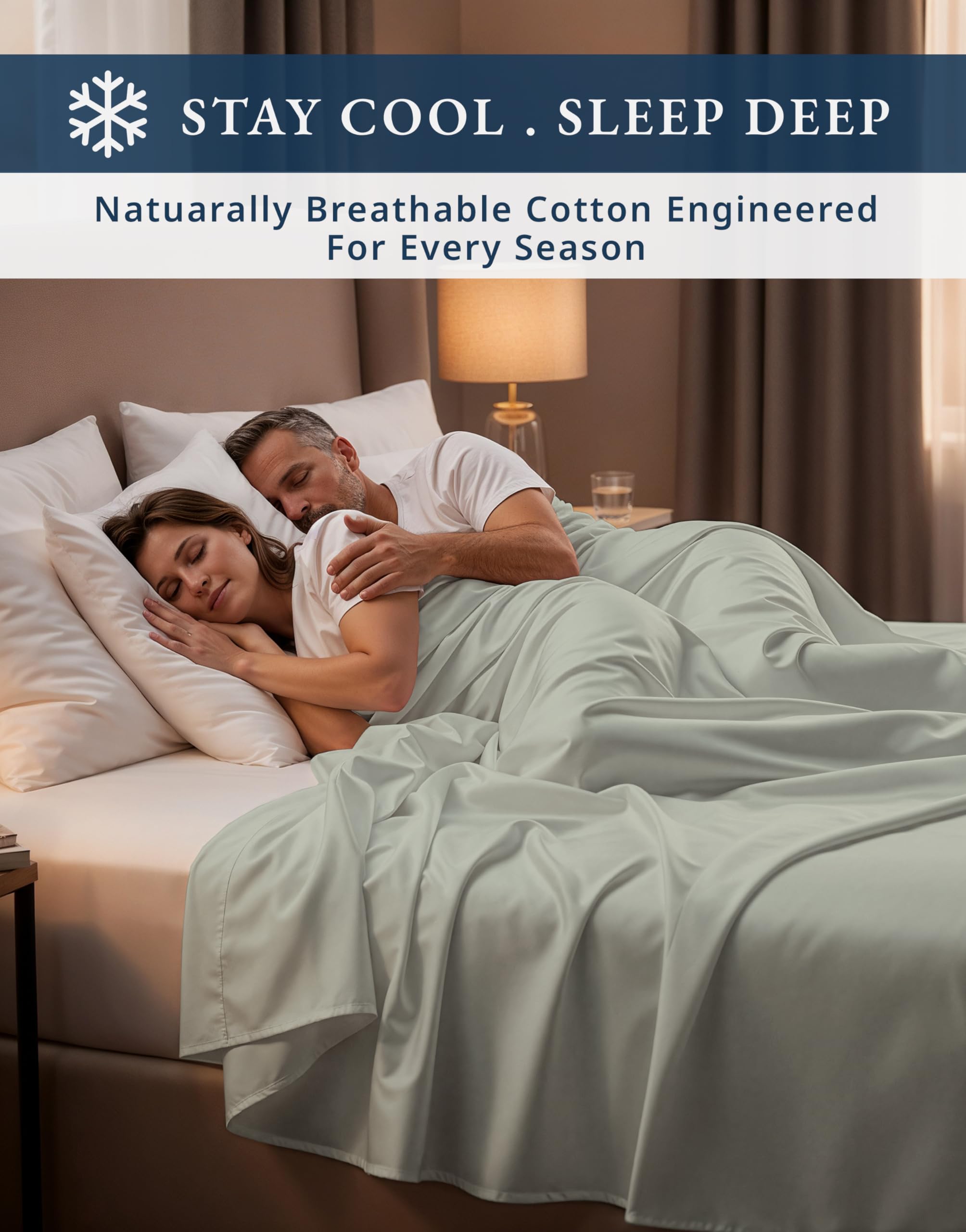 LANE LINEN fitted sheet on mattress showing fit up to 16 inch depth