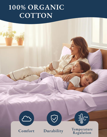 LANE LINEN styled bedroom scene demonstrating hotel-style look and cozy cooling