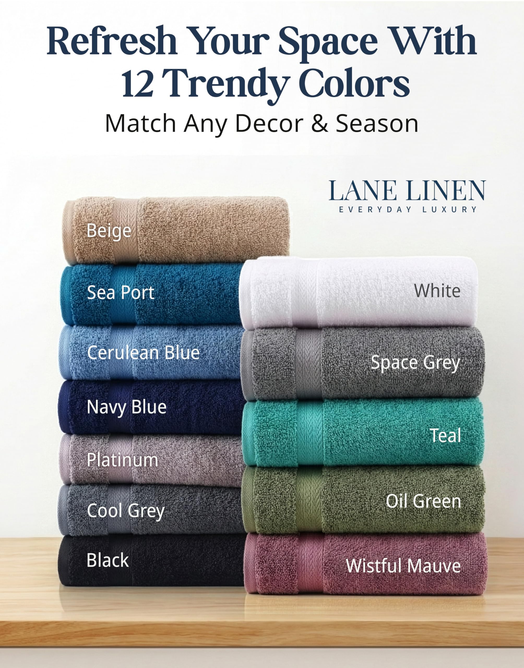 LANE LINEN vacuum-sealed package demonstrating compact, eco shipping