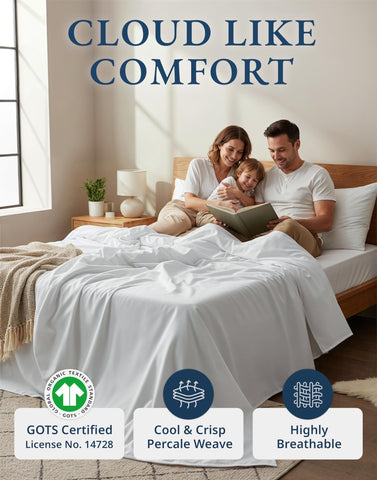 LANE LINEN percale weave close-up showing breathable texture for cooler sleep