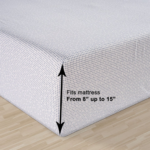 LANE LINEN standard pillowcase 20x30 front view matching polka dot blue, adds coordinated comfort