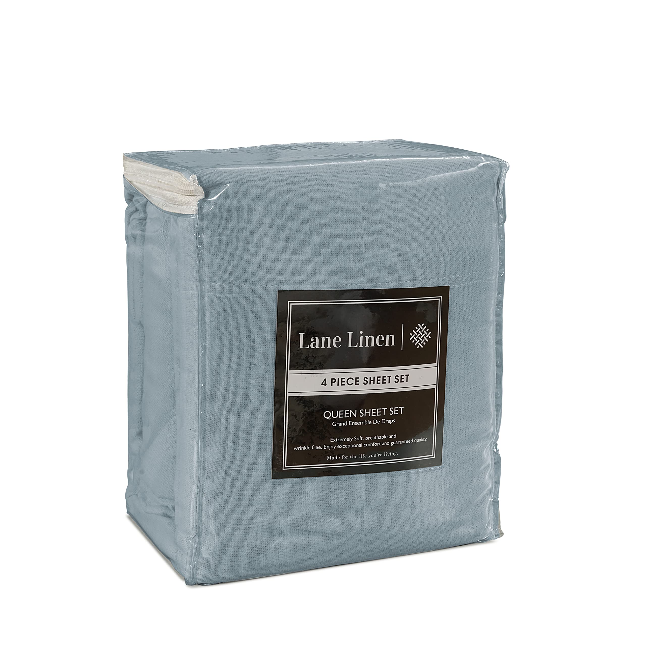 LANE LINEN two pillowcases arranged to display matching color and comfortable support