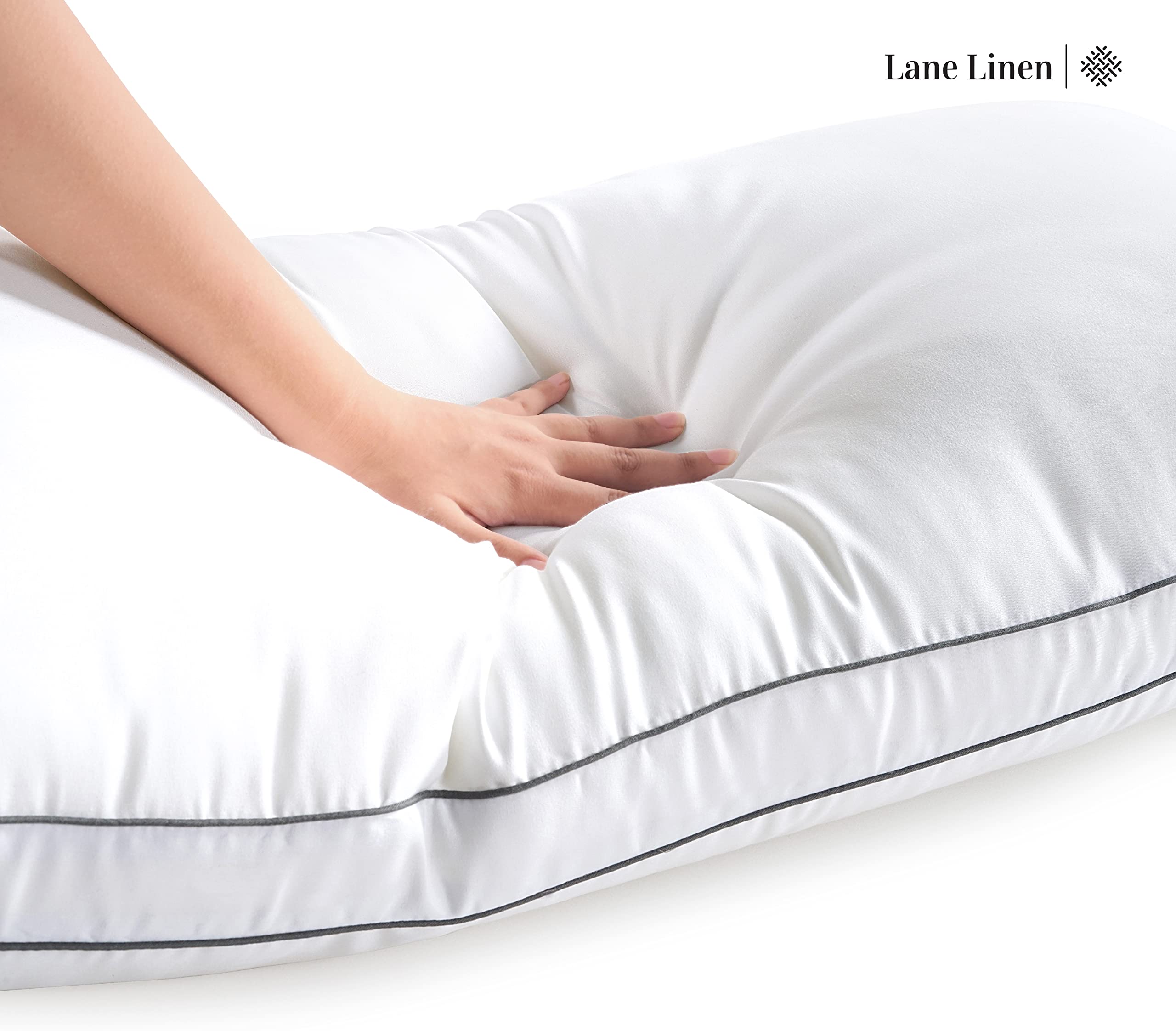 LANE LINEN pair of king pillows styled on bed for real-room comfort
